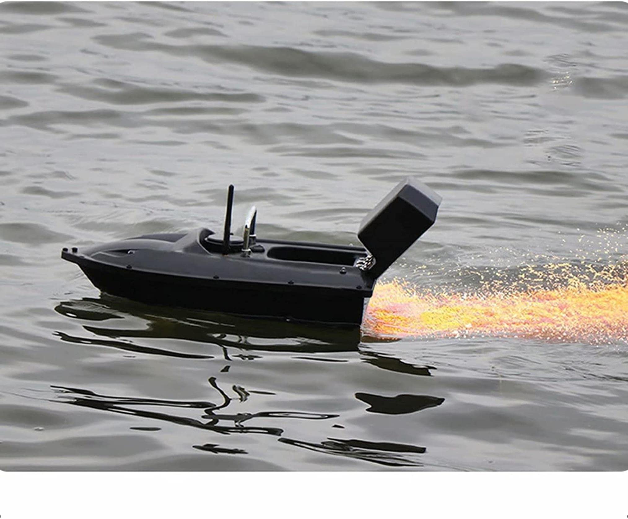 Bateau amorceur détecteur de Poissons - 500M 2,4 GHz Bateau de pêche RC Bateau de pêche télécommandé pour piscines et Lacs, appâts de pêche 1,5 kg