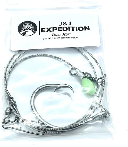 Miniatura 4 de Bull Rig - Equipo de pesca de acero pesado para peces rojos, tambor negro, tiburones