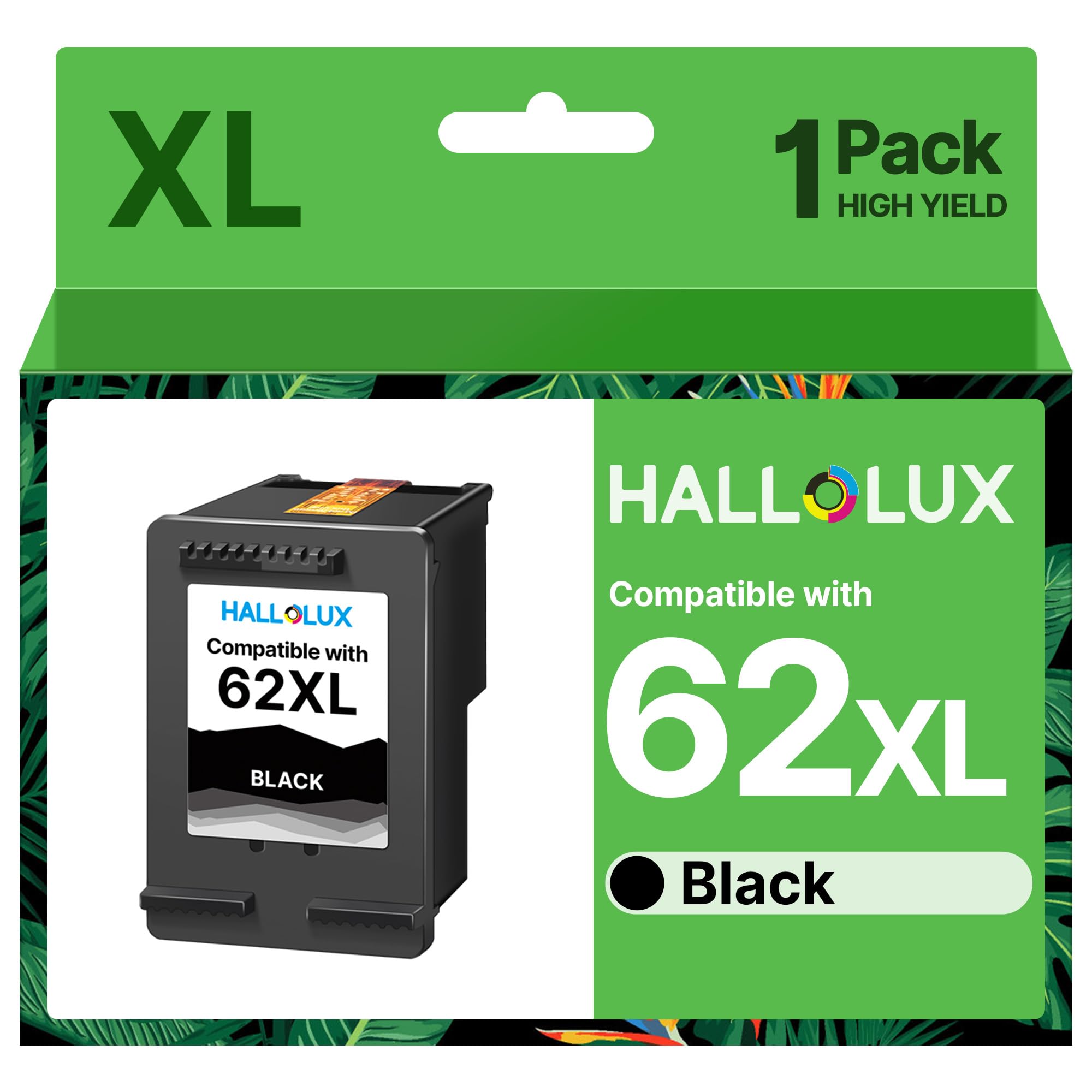 62XL Druckerpatronen 62XL Schwarz Kompatibel für HP 62 Druckerpatronen | 1er-Pack 62 XL Schwarz- 750+ Seiten für HP Officejet 200 250 258 5740 5742 5744 Envy 7640 5540 5541 5544 5545 5548 5640 5646