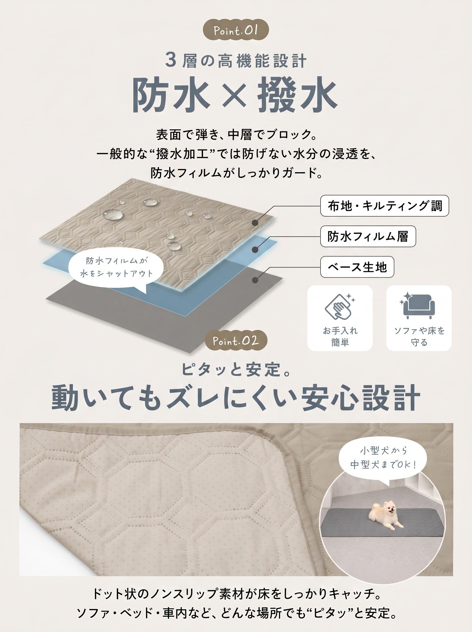Amazon | [いぬのくらし] 防水マルチマット M L 洗濯機対応 滑り止め
