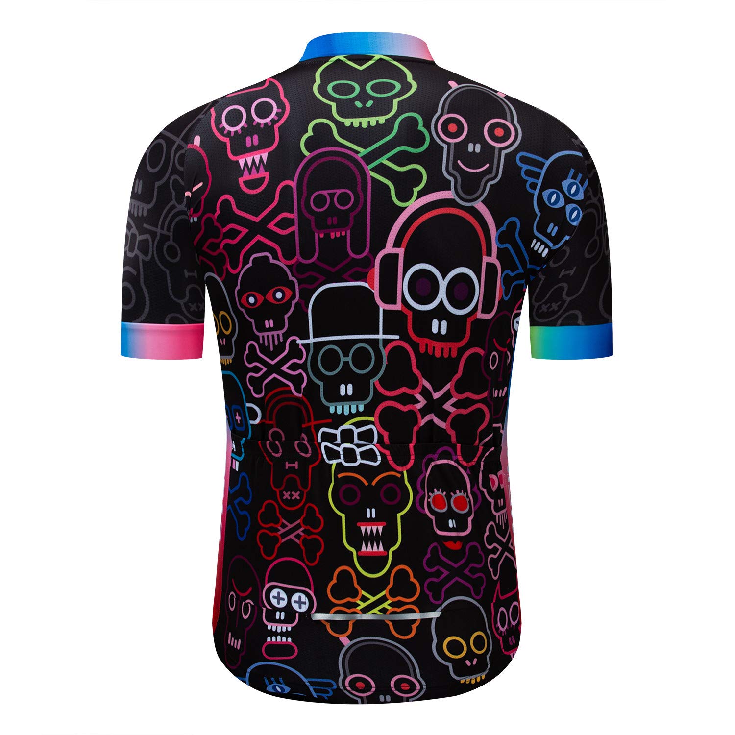 JPOJPO Men's Cycling Jersey Lion Bike Clothing Shirt Summer Quick-Dry Reflective 3-Pockets S-3XL