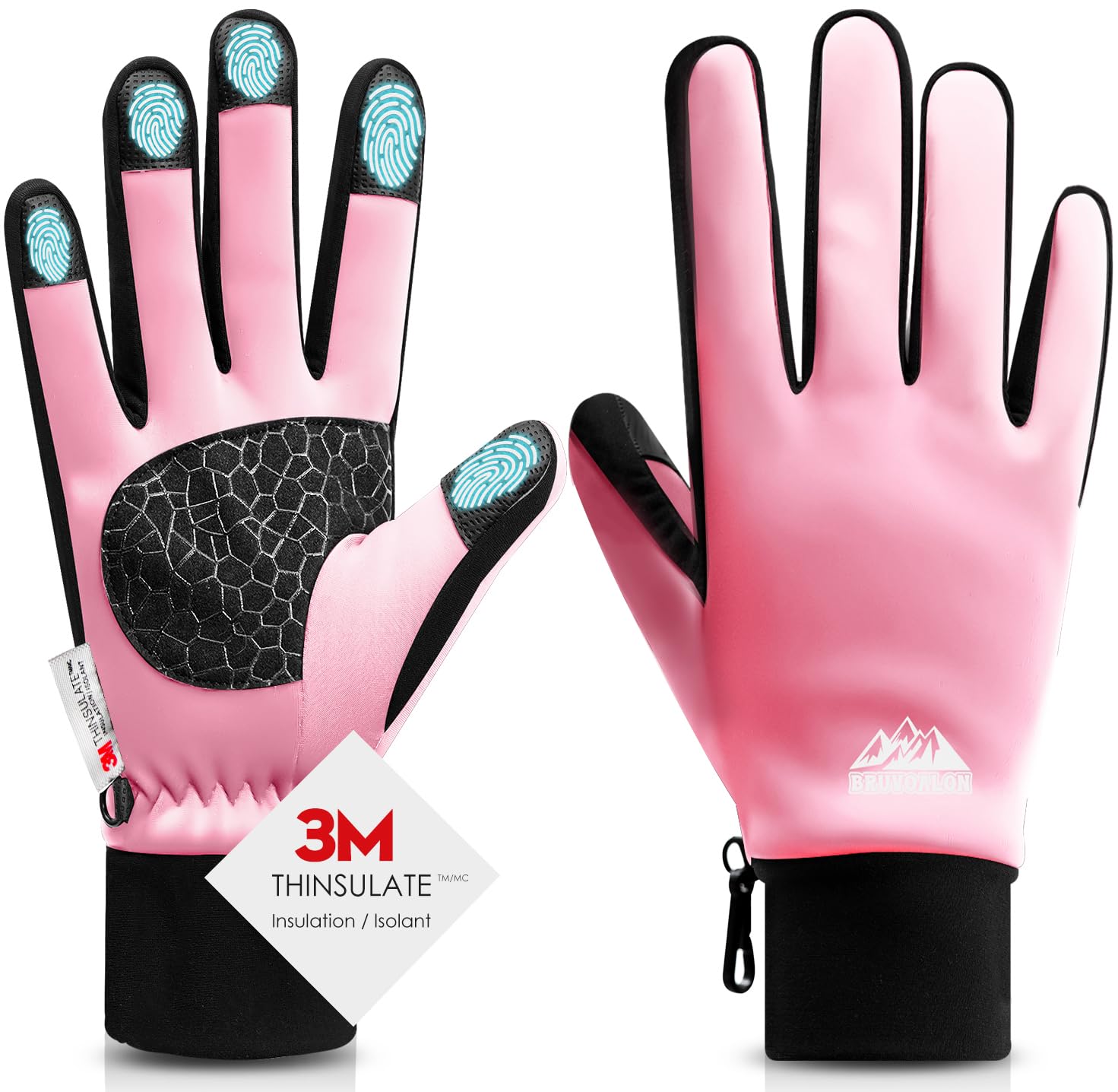 Bruvoalon Winter Gloves for Women &amp; Men, 3M Thermal Insulation, Lycra Fabric, Touchscreen, Anti-Slip