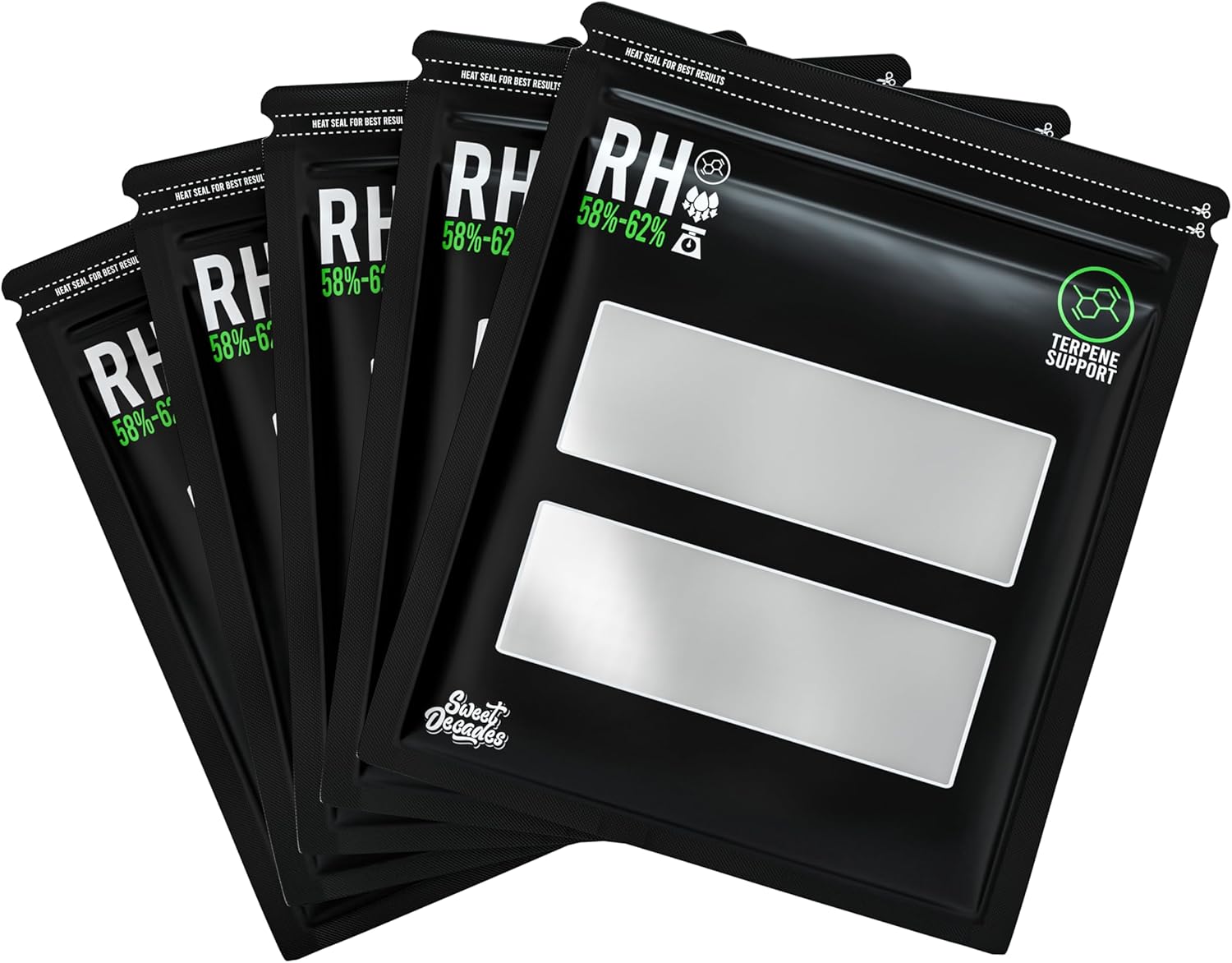 15 Pack - 1/2 Pound Terpene Curing Bags 58%-62% Humidity Control - Lock & Seal Storage Heat Sealable 14x12x5 Inch (8oz, 1/2 lb)