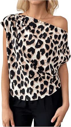 SOLY HUX Women's Off Shoulder Ruched Crop Top - Asymmetrical Hem Summer Top