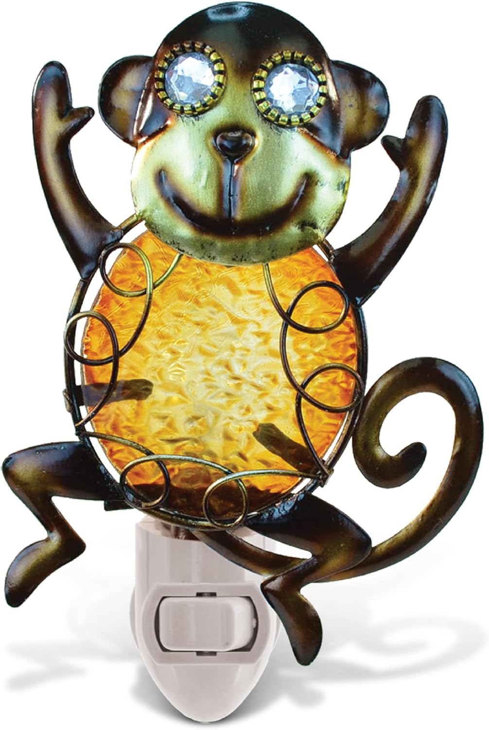 Puzzled Monkey Handcraft Art Glass and Metal Decorative Night Light Home Décor - Buildings Collection - Elegant Unique Gift and Useful Souvenir