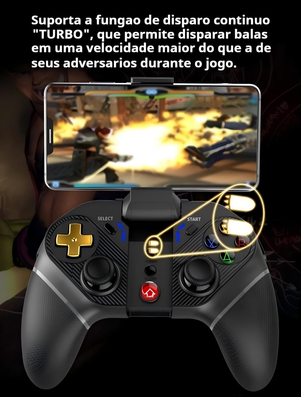 controle para celular bluetooth gamepad compatível com PC/PS3/PS4
