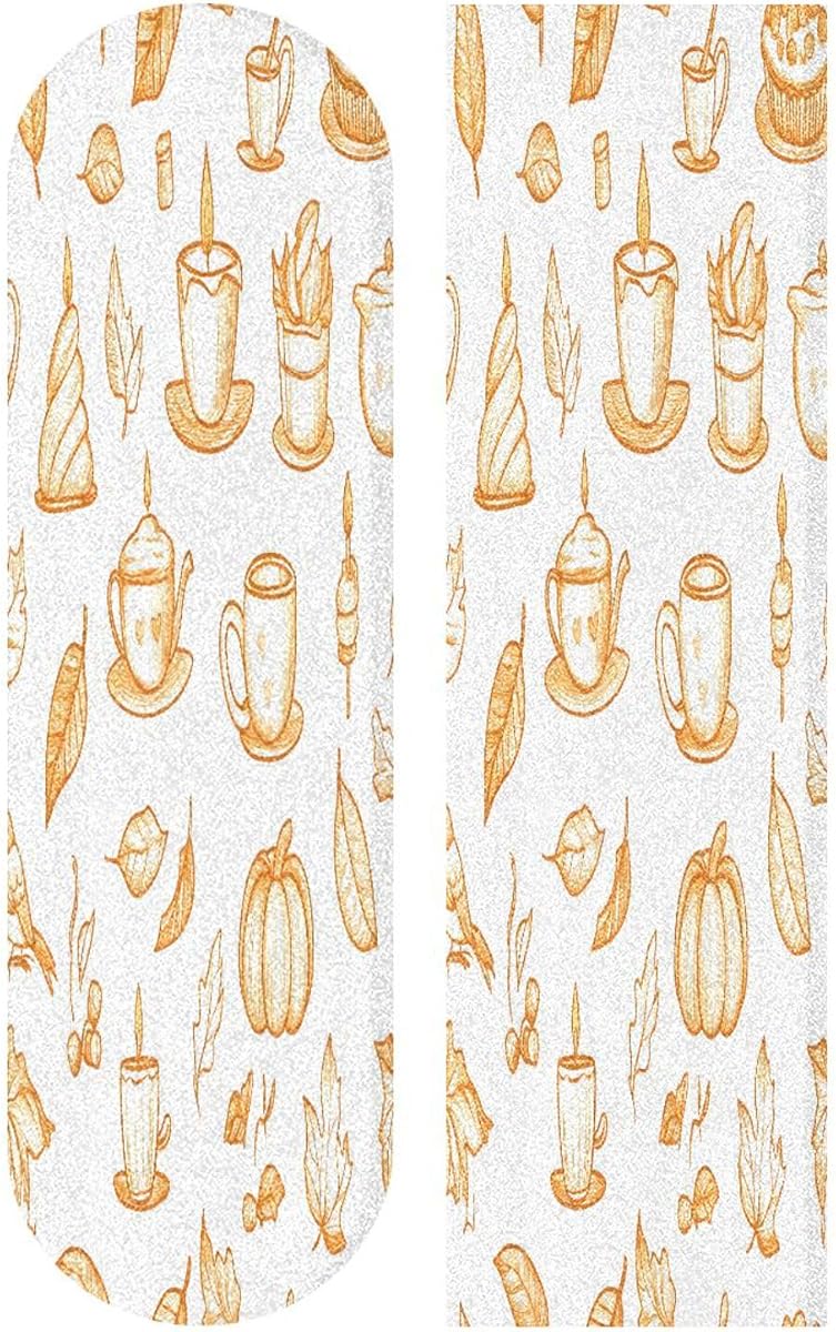 Qilmy Autumn Elements Cinta de agarre para monopatín, sin burbujas, antideslizante, papel de lija, hoja de cinta de agarre para monopatín, cinta de agarre para longboard para adolescentes, niños y niñas, 33 x 9 pulgadas