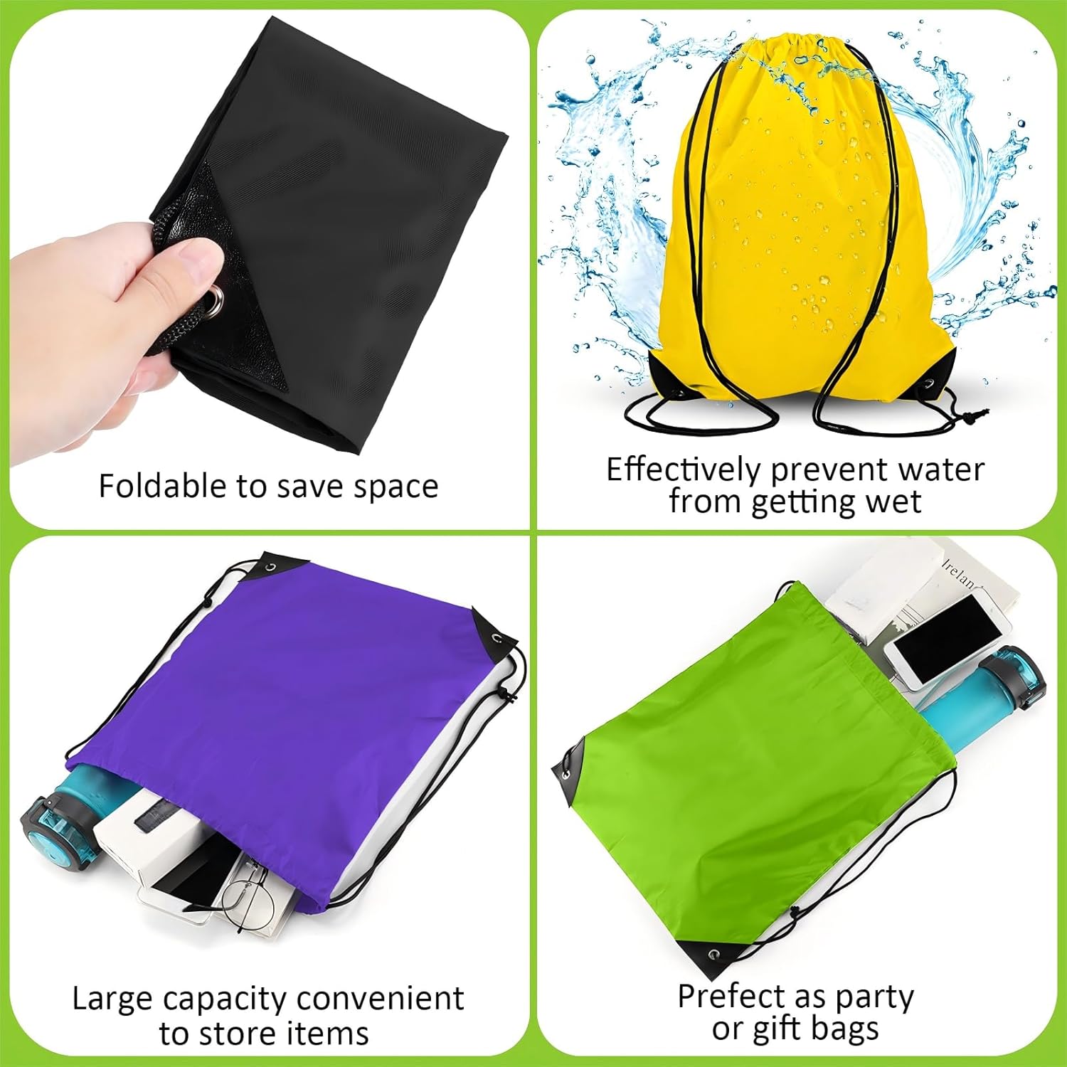 Shappy 60 Pieces Drawstring Bags Drawstring Backpack Bulk Sports Nylon Gym Cinch Bags for Women Men Sports Outdoor(30 Multiple Colors) - Image 3