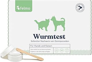 Felmo Worm Test Kit for Dogs & Cats - Test for Intestinal Parasites such as Hook, Whip, Roundworms and Giardia. Save Time: No Vet Visit Needed. Safe Results From Lab in 2-3 Business Days product image