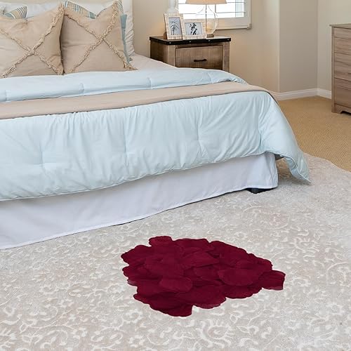 Vista 14 de JHFGJGH 500 exquisitos pétalos de rosa negros, pétalos de rosa de seda con emulación, pétalos de flores artificiales para noches románticas, bodas