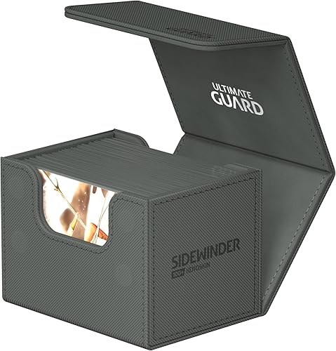 Miniatura 3 de Ultimate Guard Sidewinder 100+, caja de cubierta para 100 tarjetas TCG de doble manga, gris, cierre magnético y forro interior de microfibra para un