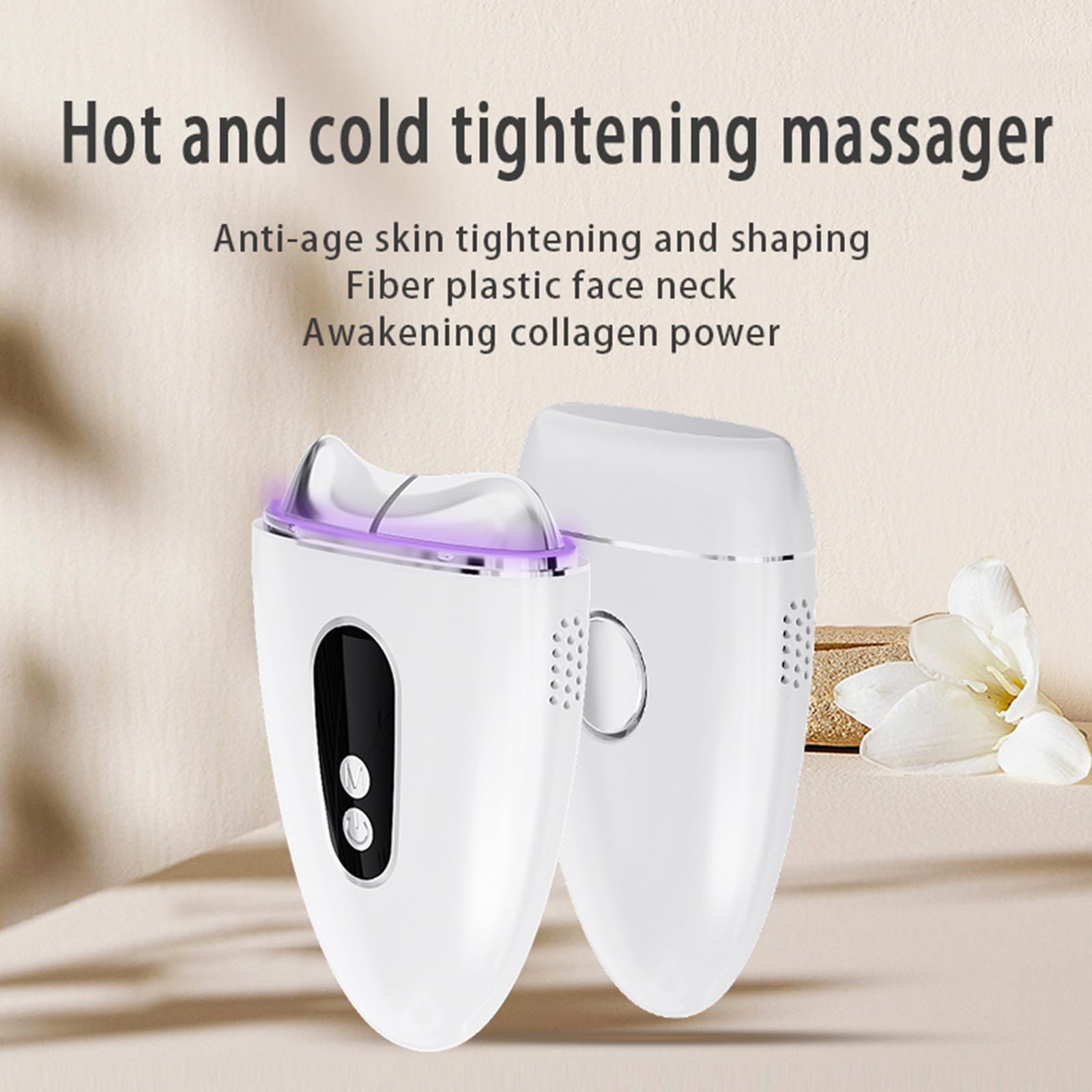 EMS Gua Sha Elektrisch,4 in1 Gesichtsmassagegerät Gua Sha Elektrisch,Face Lifting Gerät mit Vibration & Wärme&Kalt,Gesichtsformungswerkzeug mit Rot,Blau,Violett,Face Massager Für Gesicht Anti Falten