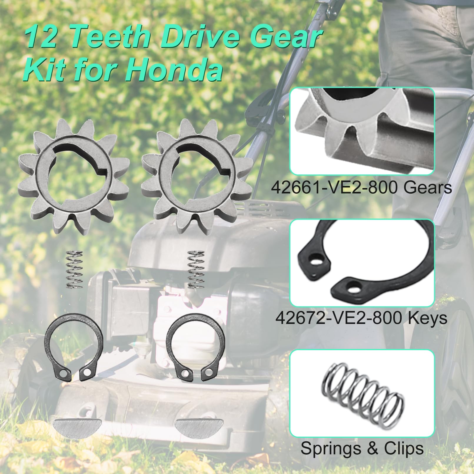 Kit Roue Motrice Gubeter 42661-VE2-800 Pour Tondeuses Honda HRR216 HRS216 HRB216