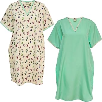 Gold Coast Set of Two Womens Satin Night Shirts - Medium