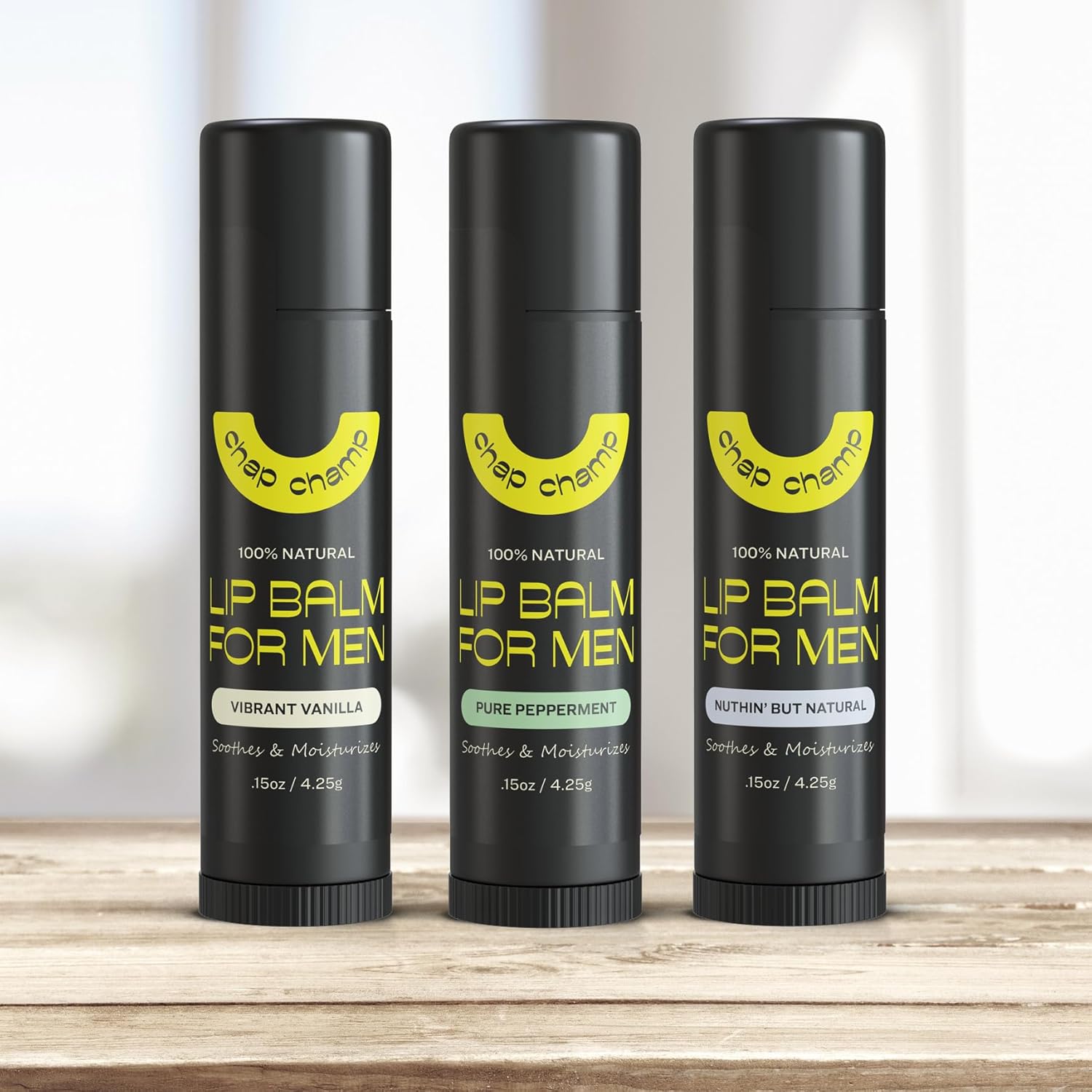 Mens Lip Balm - All Natural Mens Chapstick for Dry Lips fathers day gifts - Chapstick for Men