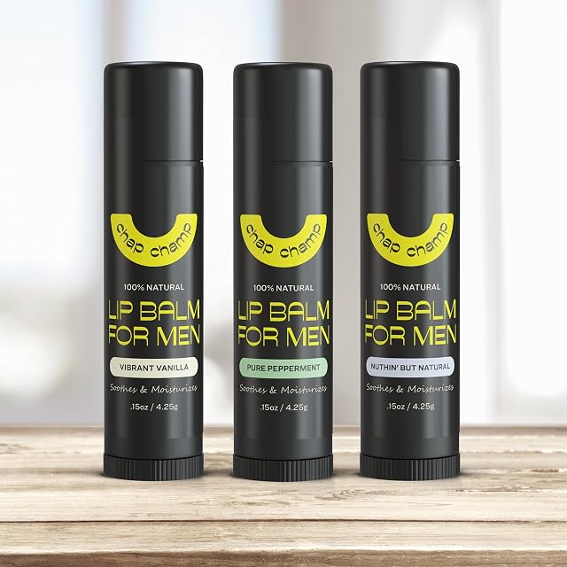 Mens Lip Balm - All Natural Mens Chapstick for Dry Lips fathers day gifts - Chapstick for Men