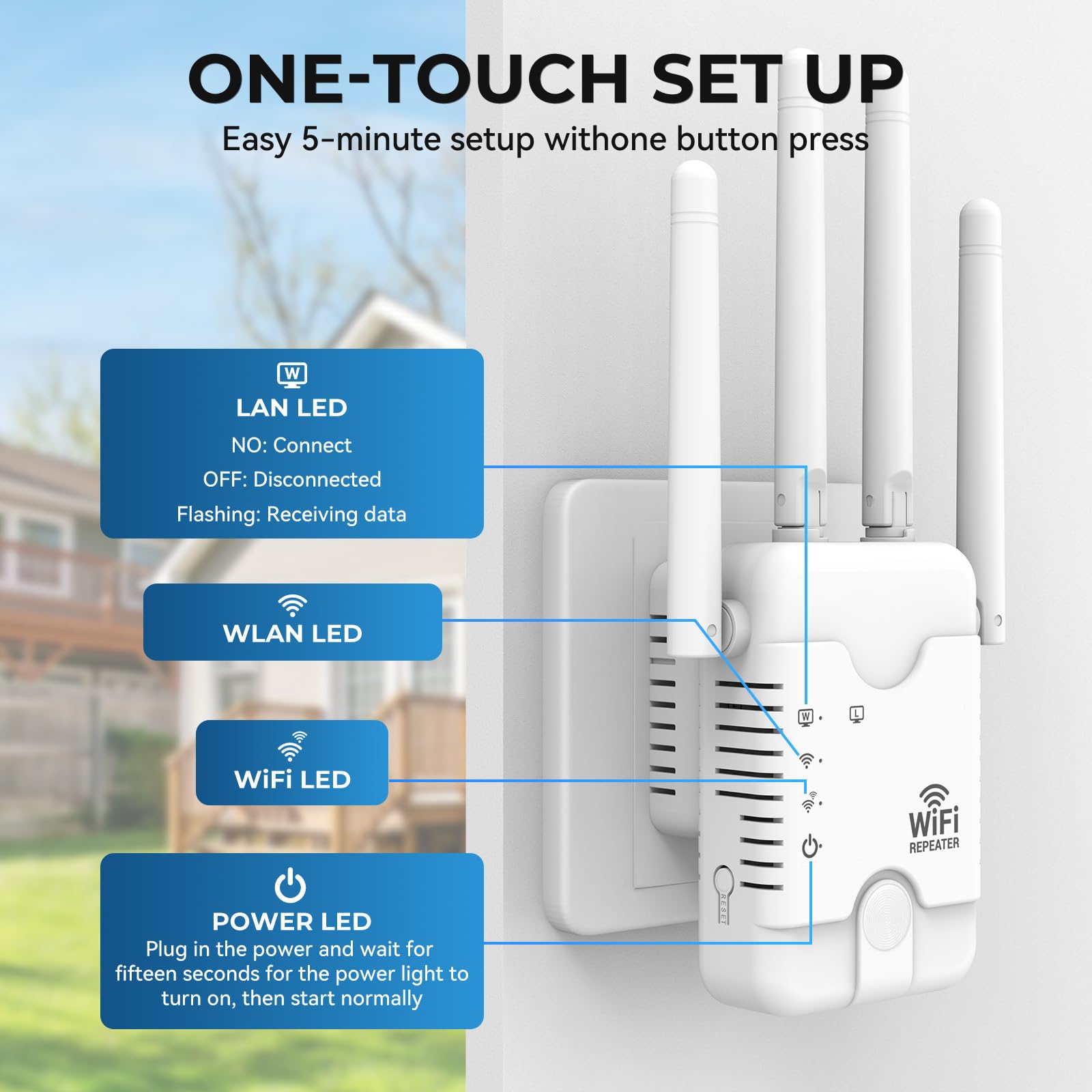 2026 WiFi Extender Signal Booster for Home, WiFi Repeater Signal Amplifier Long Range Extension Internet Signal, Extend and Expand the Coverage Range of WiFi, Supporting 99% of Device — view 5