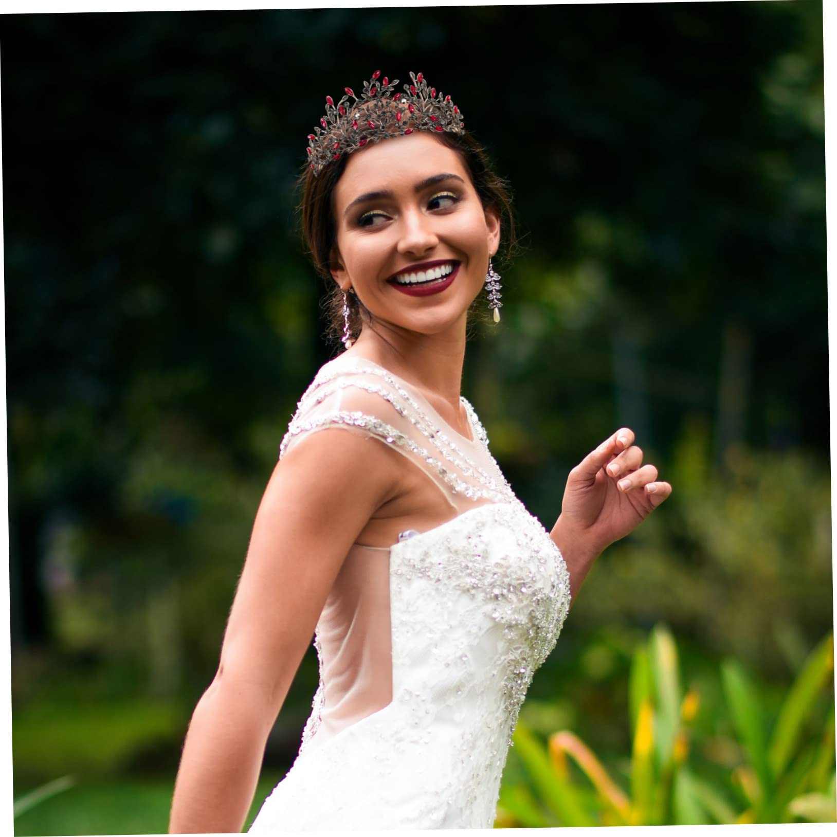 Amosfun 3 Piezas Tiara Nupcial De Diamantes Negros Para Mujer Princesa De Cristal Negras Para Mujer Accesorios Para El Cabello Para Mujeres Aleación Elegante Joya Novia