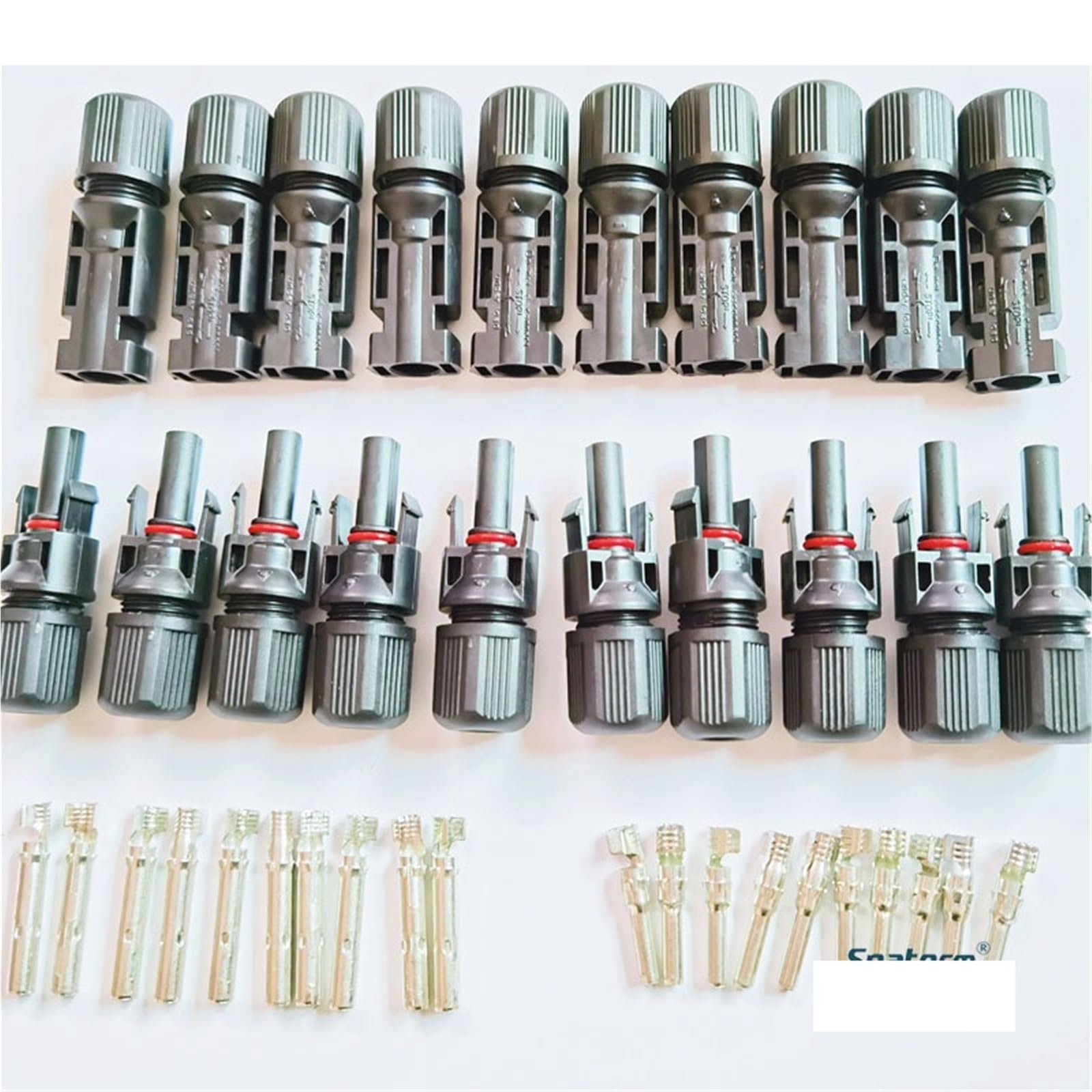 10 paia X Connettore Sola 1 coppia Chiave maschio femmina 30A Cavo Connettore fotovoltaico Pannello solare(10 pairs B)