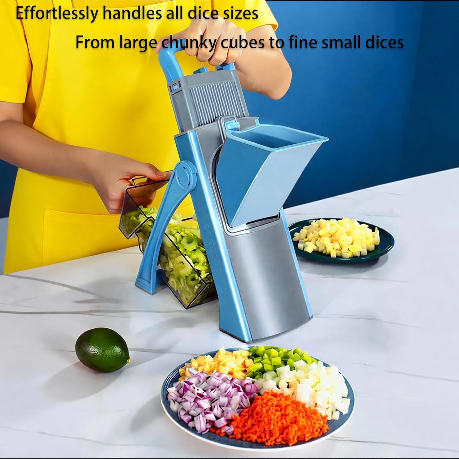 Gemüsehobel Gemüsehobel, multifunktionaler Zerkleinerer für Salat, Zwiebel, Kartoffel, Kohl, manueller Gemüsewürfel & Schäler für das Kochen zu Hause