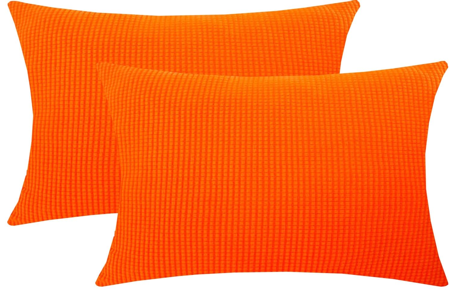 Cushion Covers Pack of 2 Large Decorative Square Throw Pillow Case Green/Brown/Grey/Blue for Sofa Living Room Couch,Rectangle Pillowcase Covers with Invisible Zipper(Orange red,65x50cm(Set of 2 )) — image 1