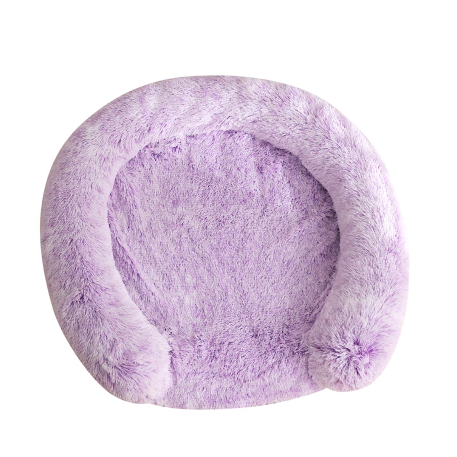 Cama ortopédica para perros, cama redonda para mascotas, cama lavable para perros pequeños y medianos, cama esponjosa para gatos, funda extraíble y antideslizante (lila, M)
