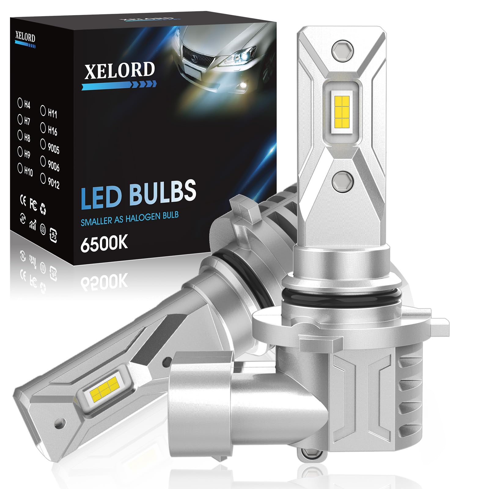 PAERKU Lampadine H4 LED Auto Fari LED H4 6500K Bianco Freddo