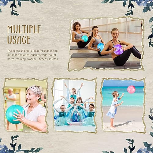 Miniatura 5 de Hungdao 12 piezas de mini pelota de ejercicio de pilates de 9 pulgadas para yoga, aula, entrenamiento, bola de núcleo, bola de barra para