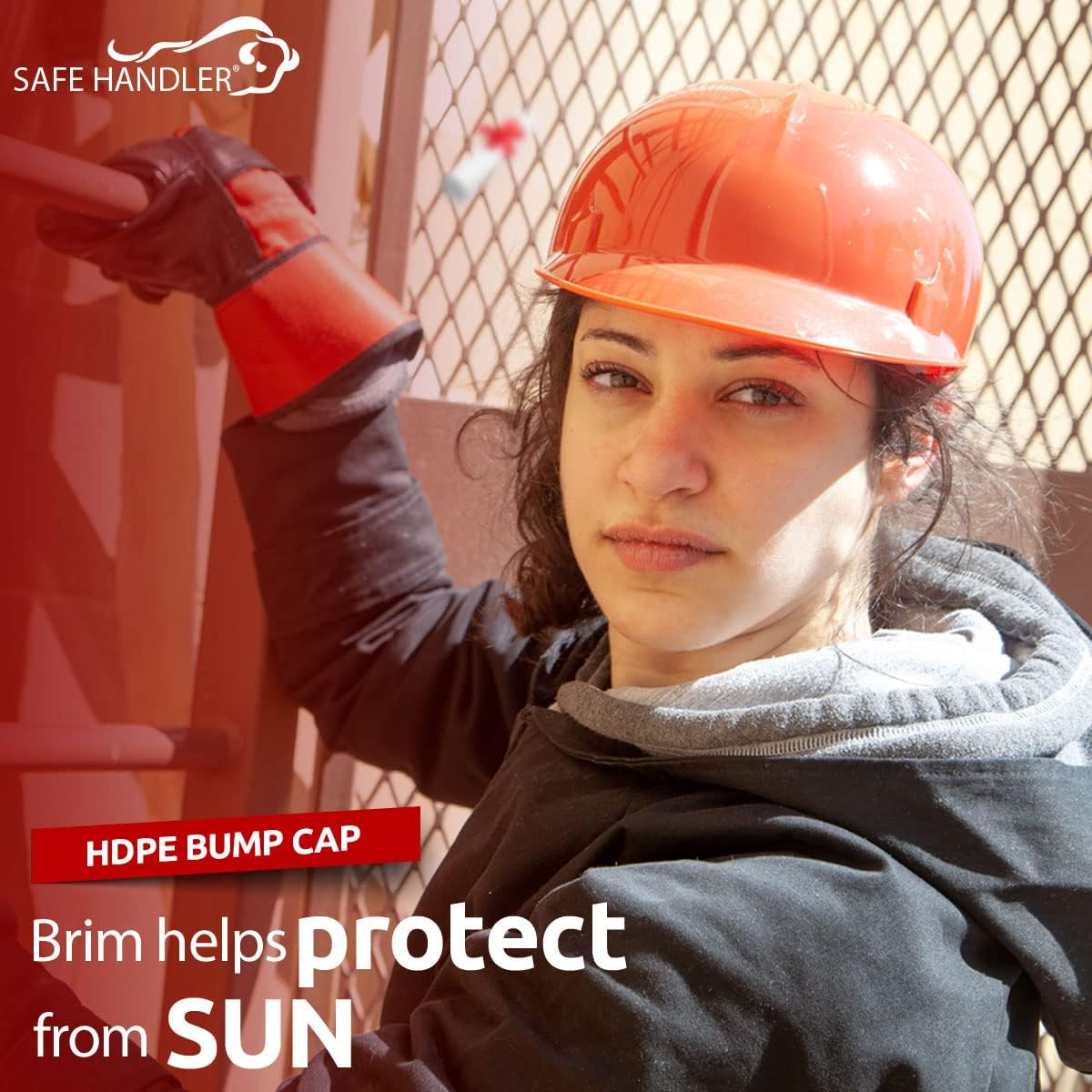 SAFE HANDLER Bump Cap with 4 Point Pin Lock Suspension, HDPE Cap Style, White (Case of 12)