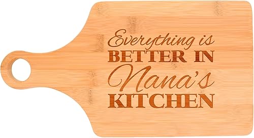 Vista 22 de Everything Is Better in Mom's Kitchen Decor Gift - Tabla de cortar de madera con forma de rectángulo decorativo