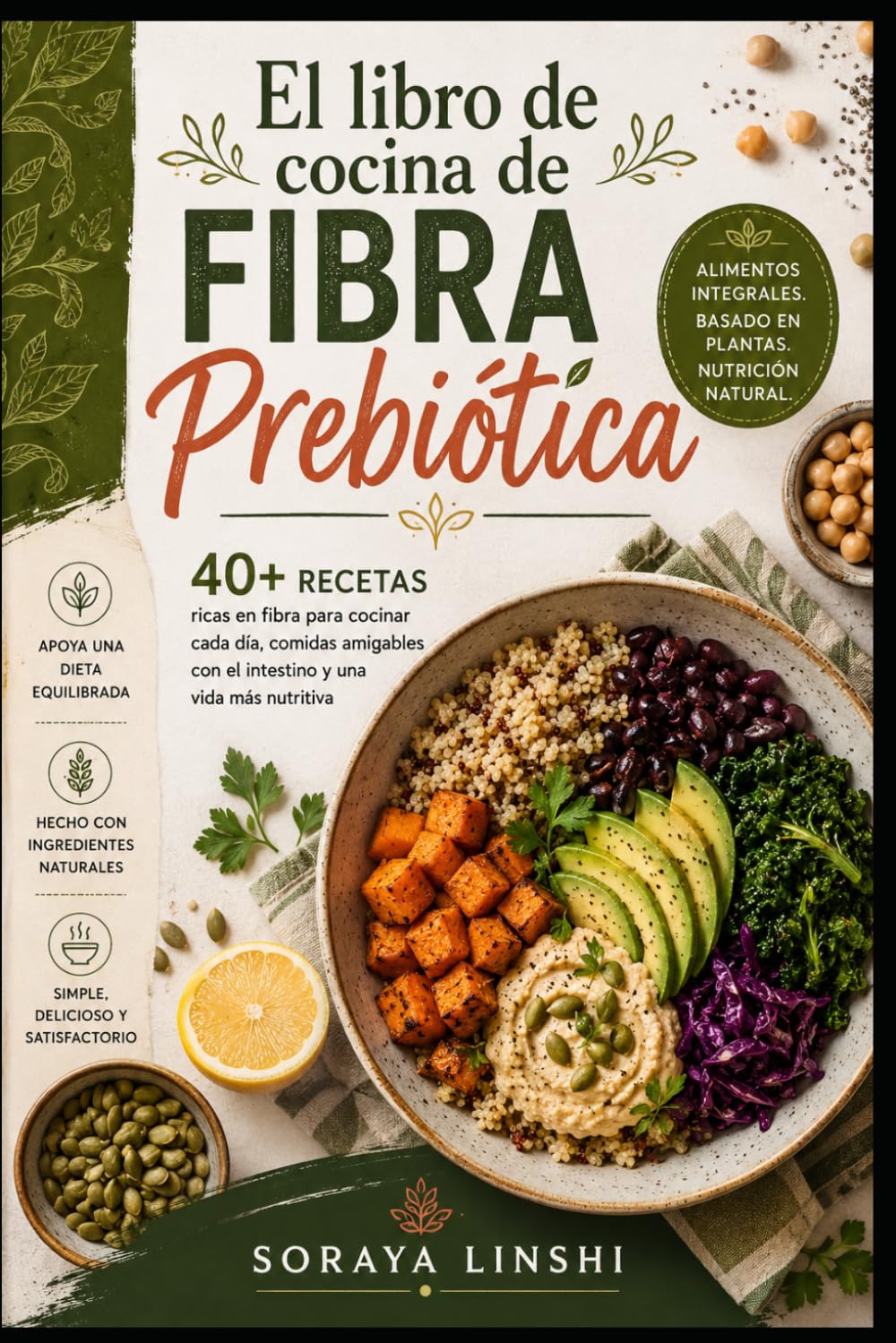 EL LIBRO DE COCINA DE FIBRA PREBIÓTICA: Más de 40 recetas ricas en fibra para comidas saludables, cocina diaria basada en plantas y alimentación ... alimentos integrales, legumbres y cereales