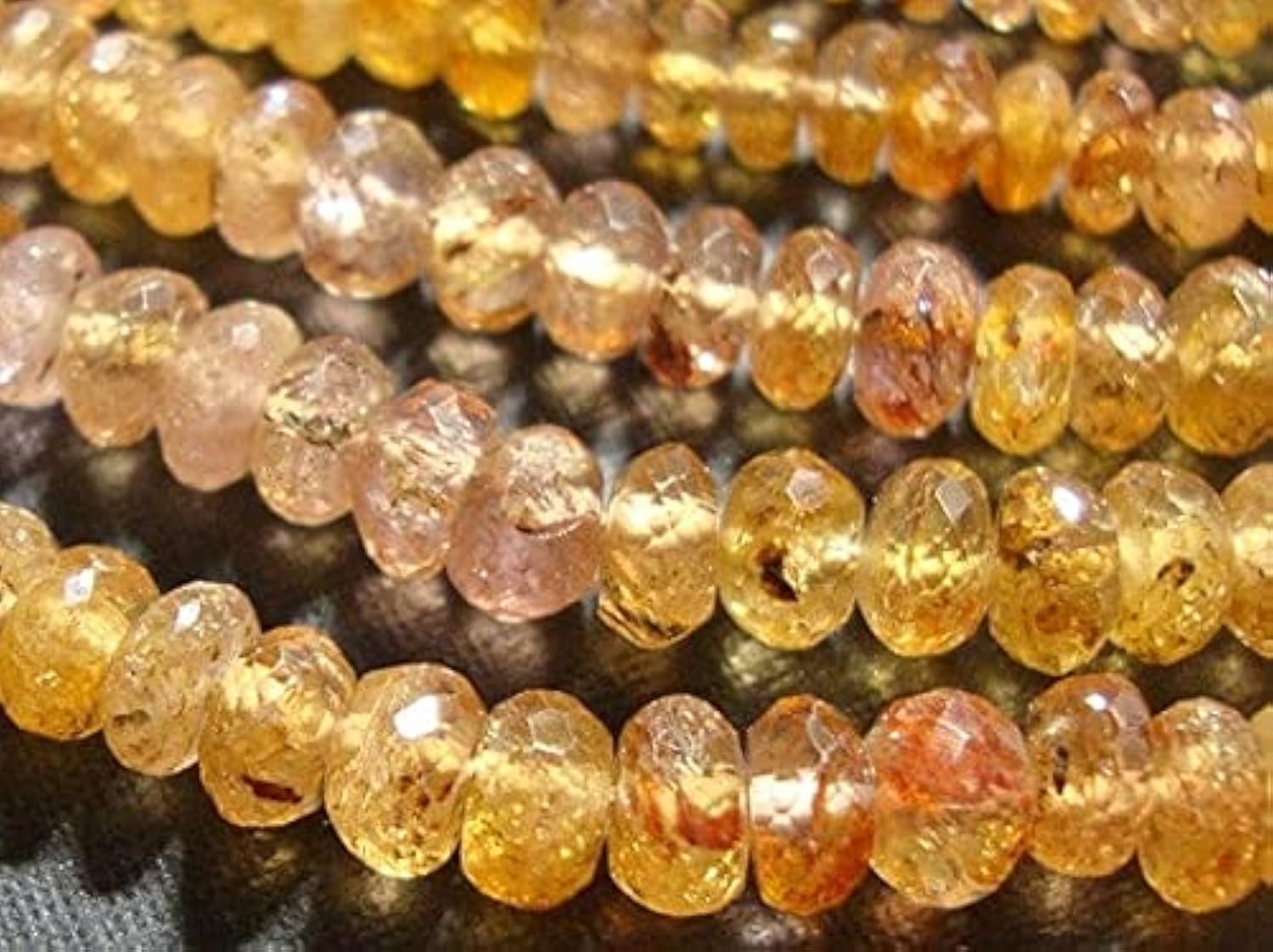 Rondelle facettée impériale rose doré de 5mm pour création de bijoux de 7 pouces
