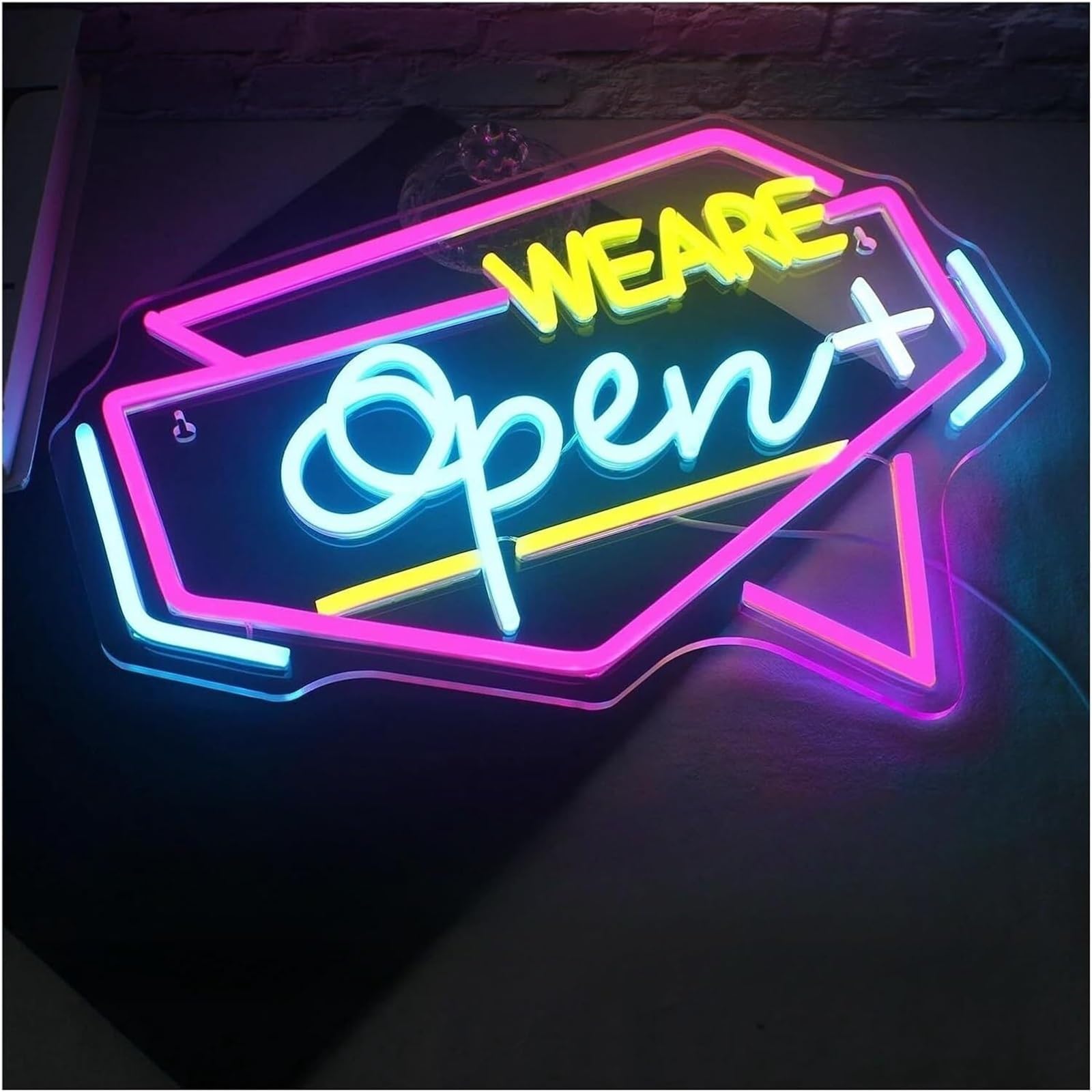 Aextroi neon Lights Sign We are Open for neon Sign for Powered Dimmable Welcome Lights for Bars Shop Wall Decoration