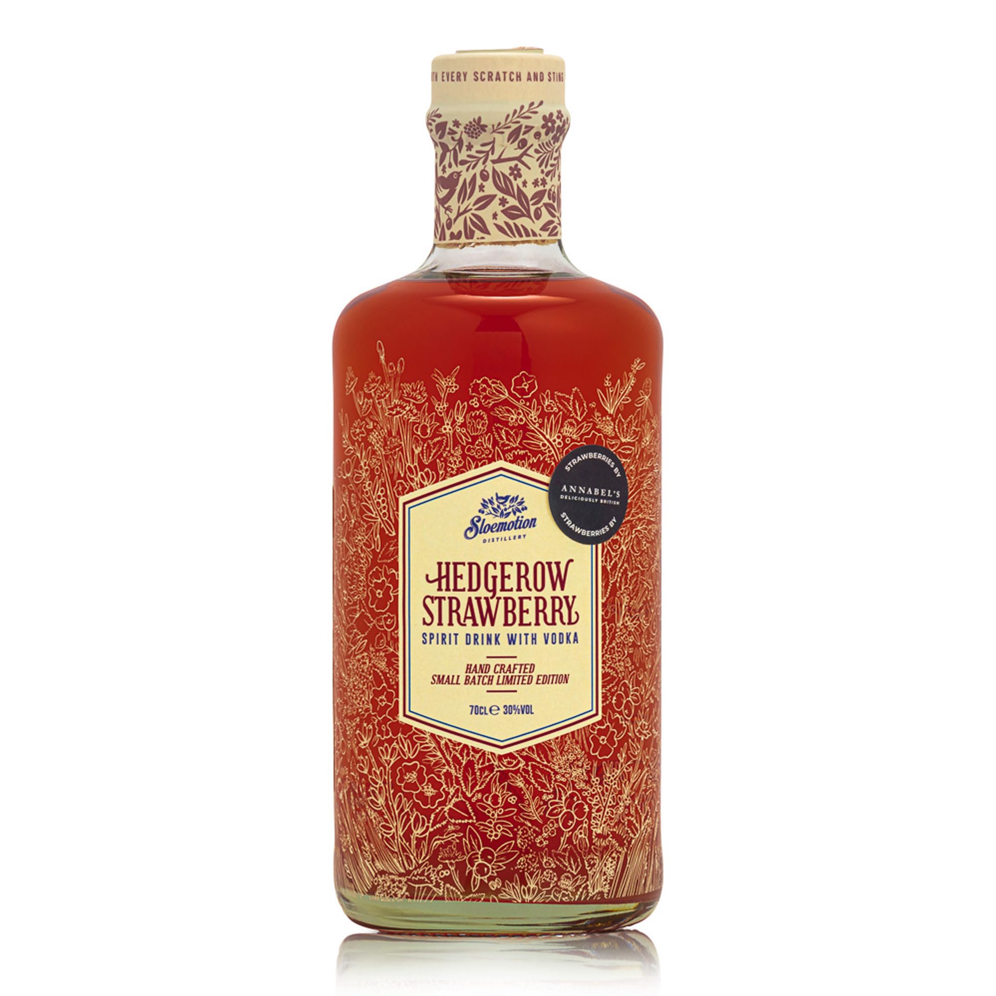 Hedgerow Strawberry Spirit Drink with Vodka 70cl – Fresh, Fruity & Smooth Premium Vodka Drink with Juicy Strawberries - Crafted in North Yorkshire – 30% ABV