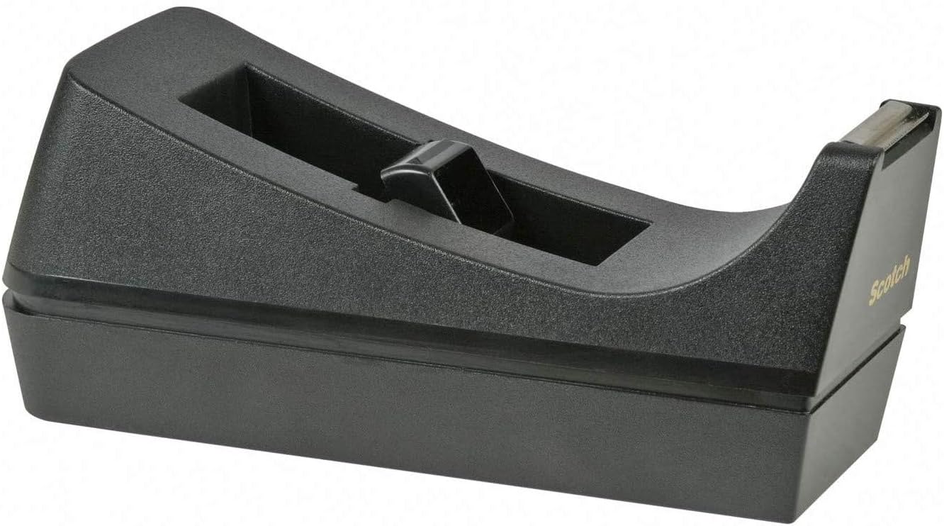 Scotch Desktop Tape Dispenser, 1" Core, Weighted Non-Skid Base, Black : Office Products