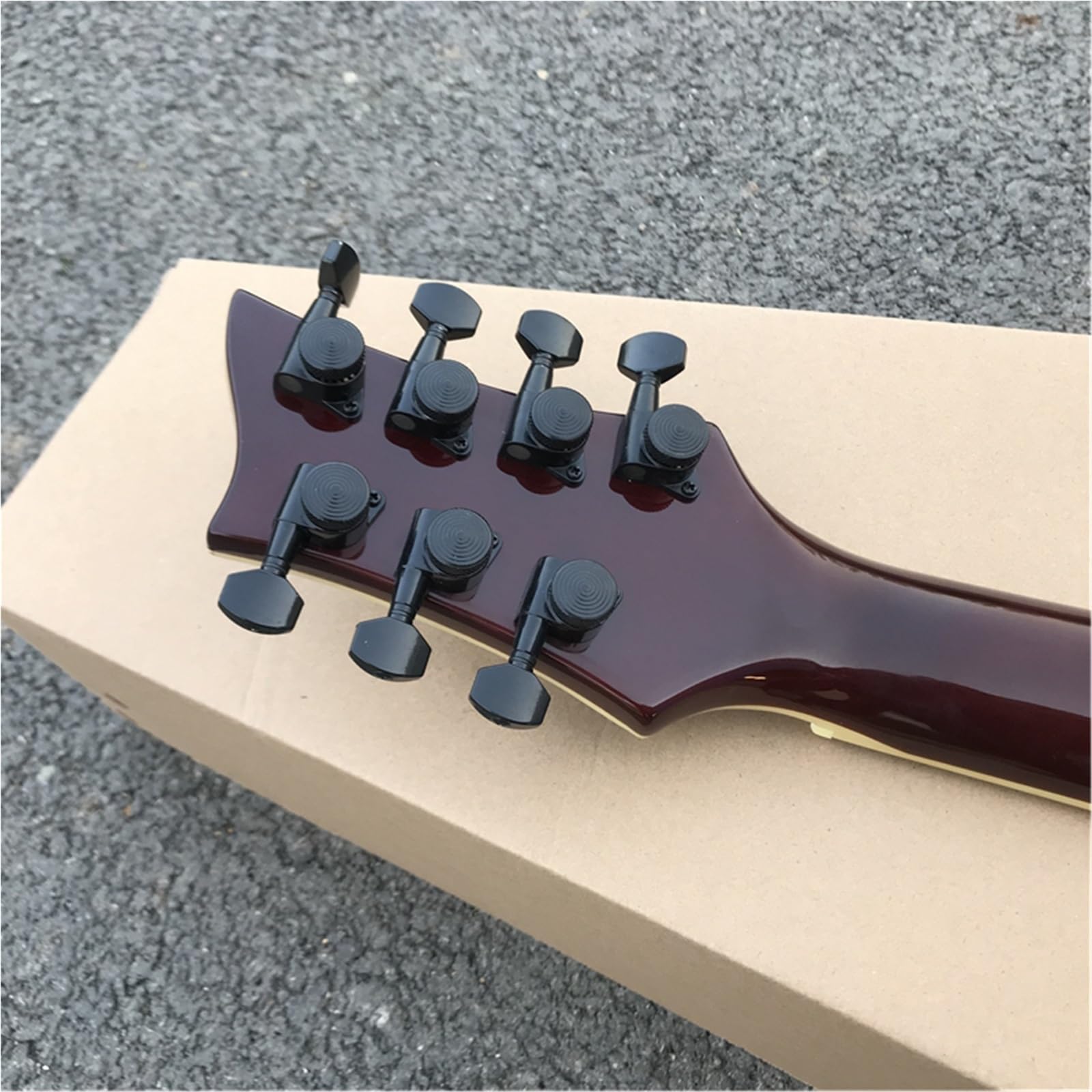 Zestaw startowy do gitary elektrycznej, 7 obrotów, oryginalny drewniany wzór tygrysa, otwór F, półpusty, profesjonalny, mały jazzowy gitara elektryczna