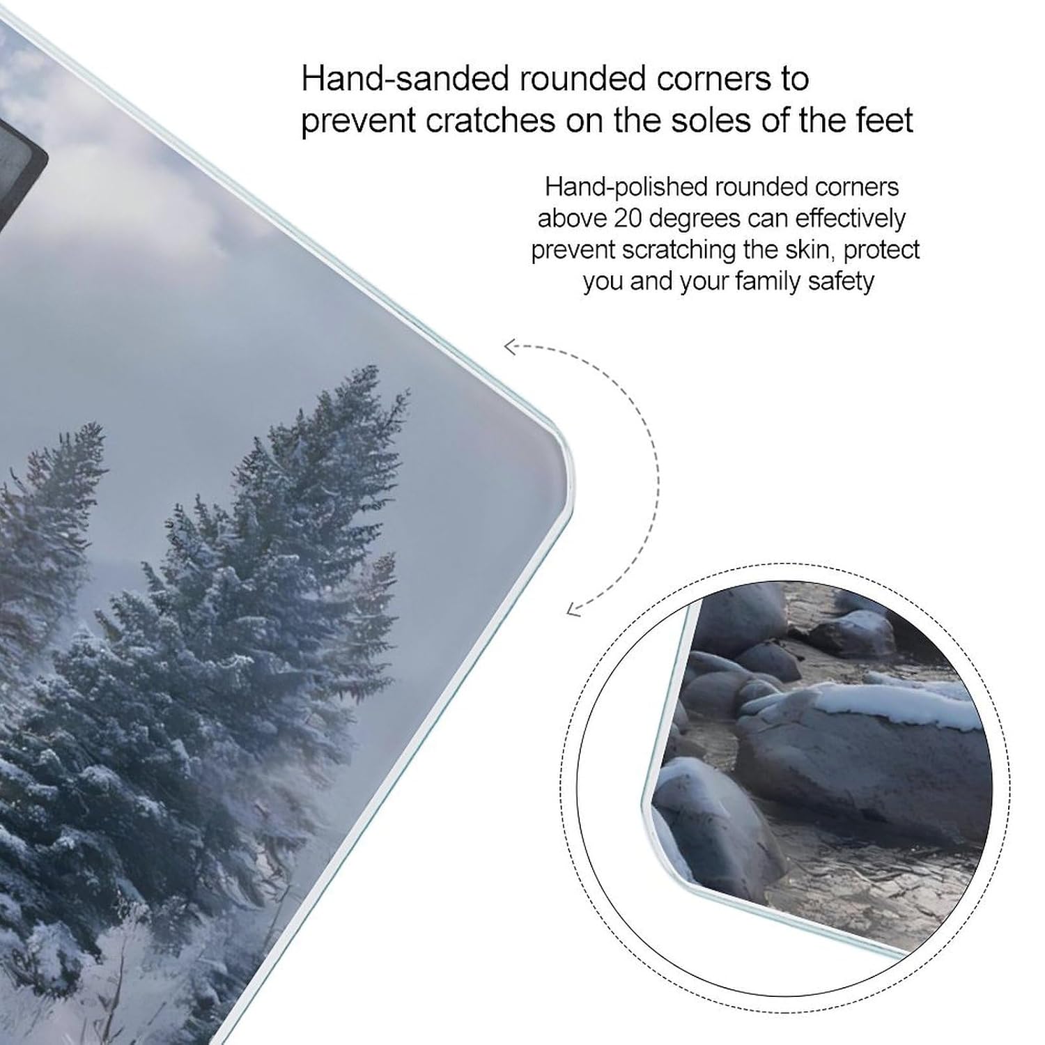 Winter Snowy Scene Digital Body Weight Scale LCD Backlight Display for Bathroom Gym
