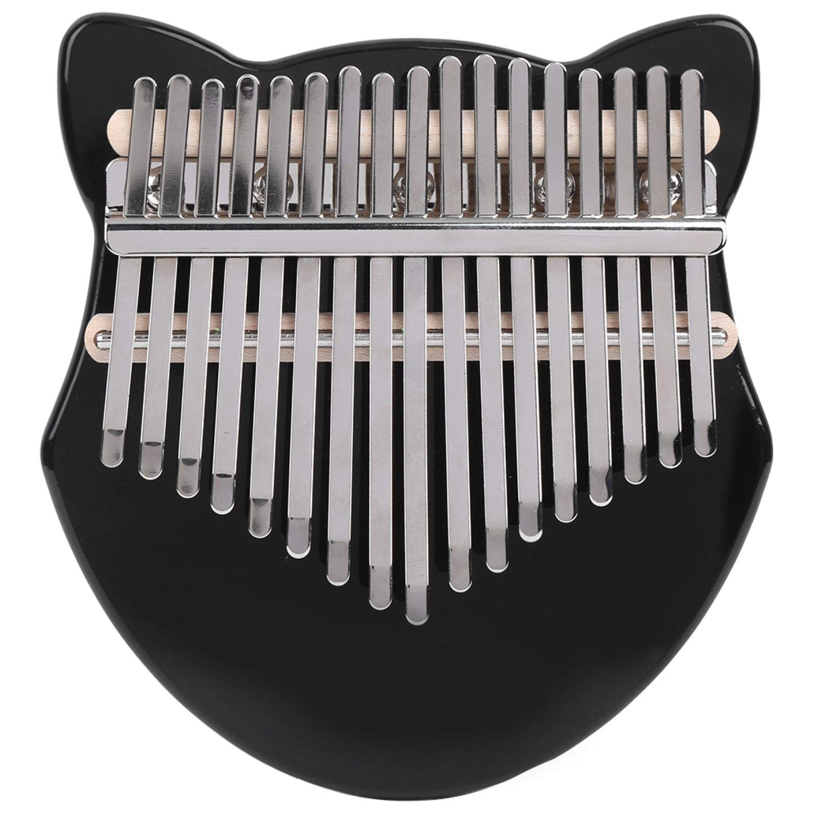 Kalimba Thumb Piano, Kalimba Crystal Fox Shape Thumb Piano Kit 17 Key Beginner Music Instrument with Bag for Decoration and Pratice (czarny) Instrument przyciskowy