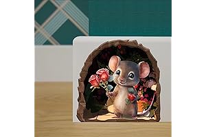 6pcs Mouse Hole Wall Decals: Animated Murals for Kids' Room Decor
