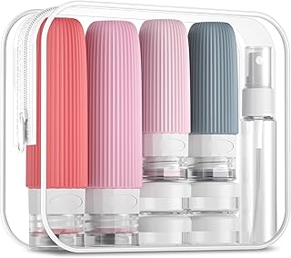 16 Pack Travel Bottles Set, TSA Approved Leak Proof Silicone Squeezable Containers for Toiletries, Refillable Travel Accessories for Conditioner, Shampoo, Lotion & Body Wash Accessories