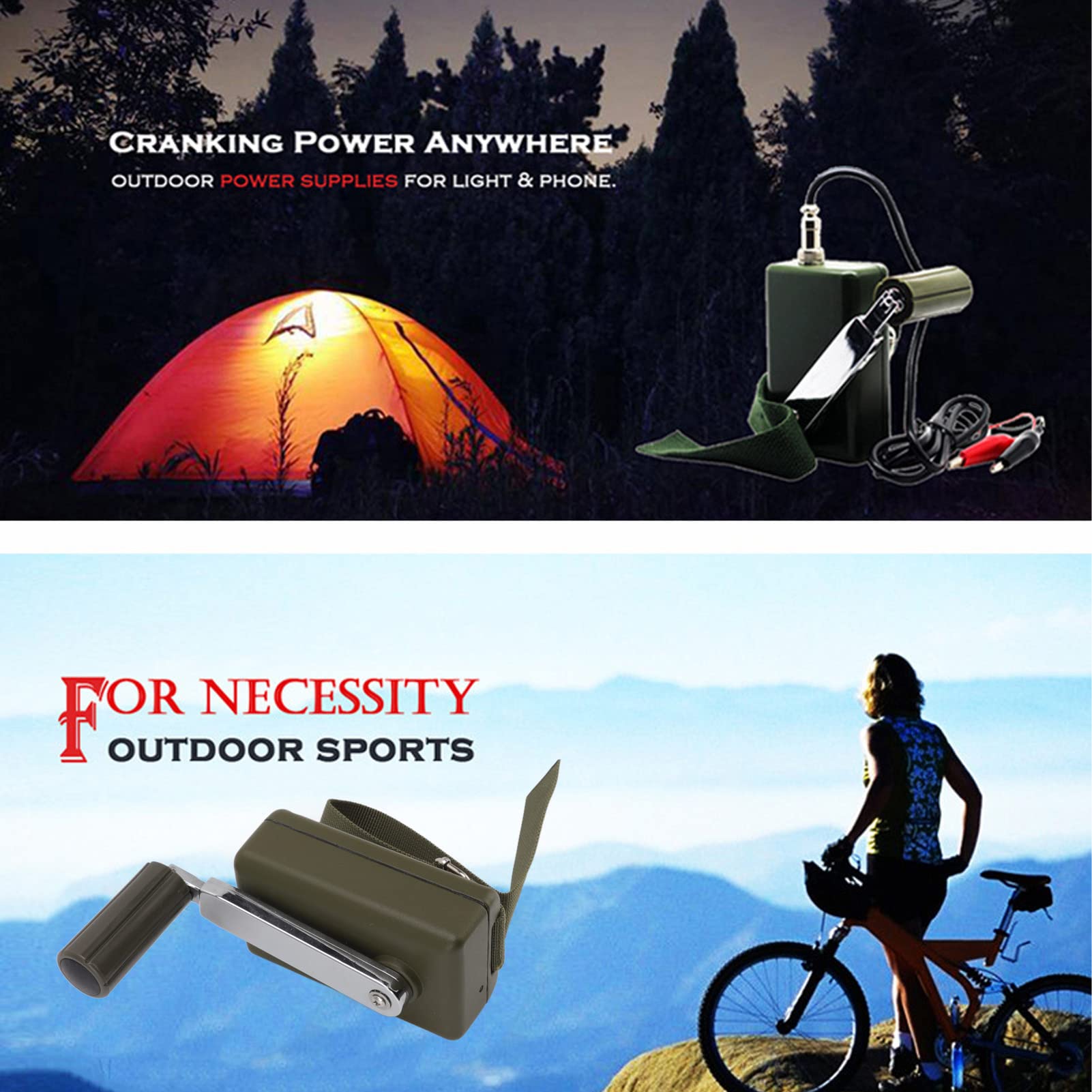 Marhynchus Generatore a Manovella da 30 W Alimentatore Manuale di Emergenza Portatile Antiurto per la Ricarica del Cellulare Portatile Campeggio All'aperto