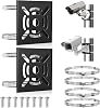 2 PCS Universal Vertical Pole Mount for Bracket CCTV Cameras, Metal Mounting Bracket Square Camera Mounting Pole Mount Brackets with 4 Loops 16 Screw Holes for Outdoor Wall Mounted Camera