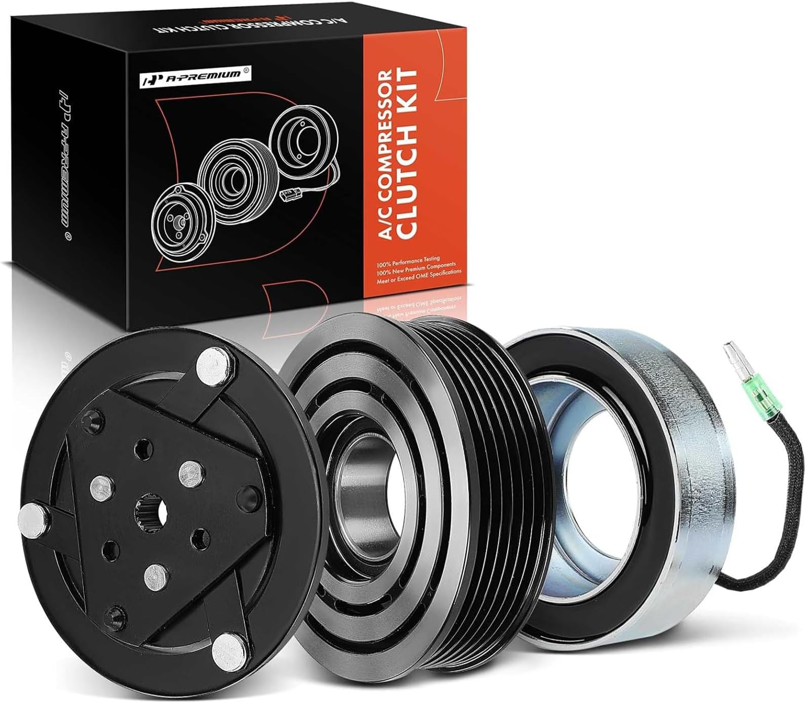 A-Premium AC Compressor Clutch Kit Replacement for Mitsubishi Outlander 2009-2020 Outlander Sport Lancer, 12V, 6PK, 98MM