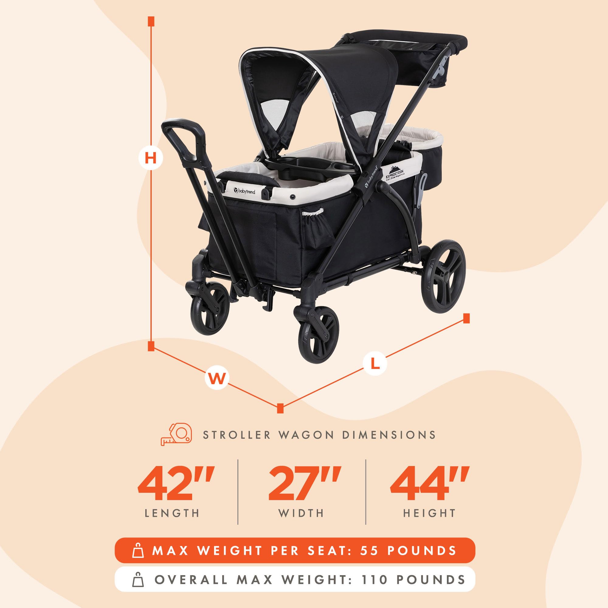 Amazon.com : Baby Trend Expedition 2-in-1 Collapsible Stroller