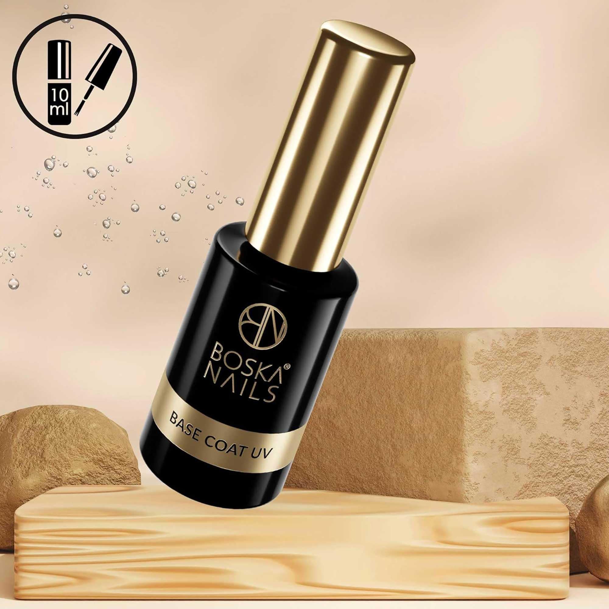 Boska Nails Base Coat zestaw UV 5 x 10 ml profesjonalny żel bazowy do lakierów hybrydowych, przezroczysty podkład UV z przyczepnością i montażem, do studia i częstych zastosowań