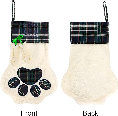 Miniatura 3 de Science Believe Dog Paw Christmas Stocking Ornament Fireplace Hanging Stockings Dog Paw Gift Bag Christmas Tree Ornaments