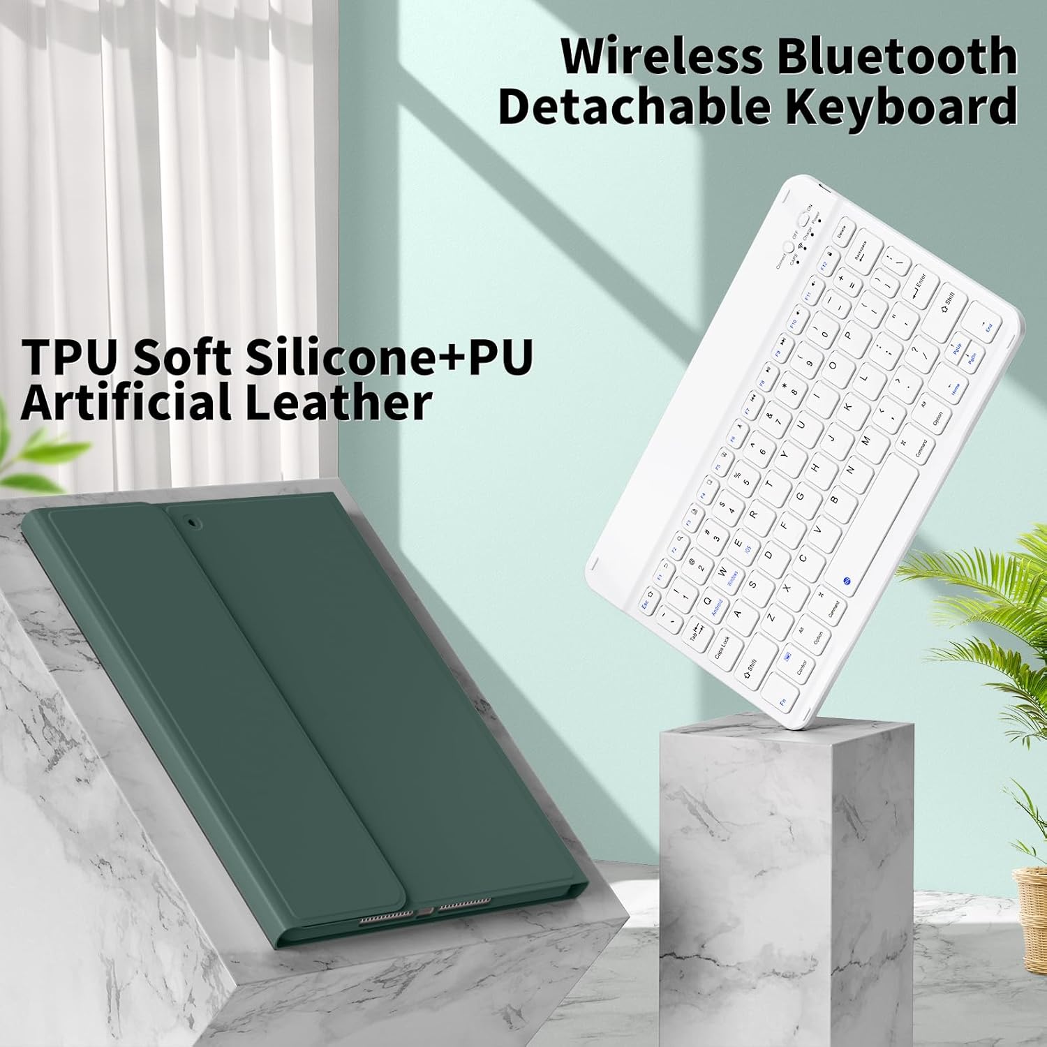 Keyboard Case for iPad 6th / 5th Generation (2018 2017 Model), 9.7 inch Keyboard Case for iPad Air 2/Air with Pencil Holder, Auto Wake Sleep, Dark Green - Image 6