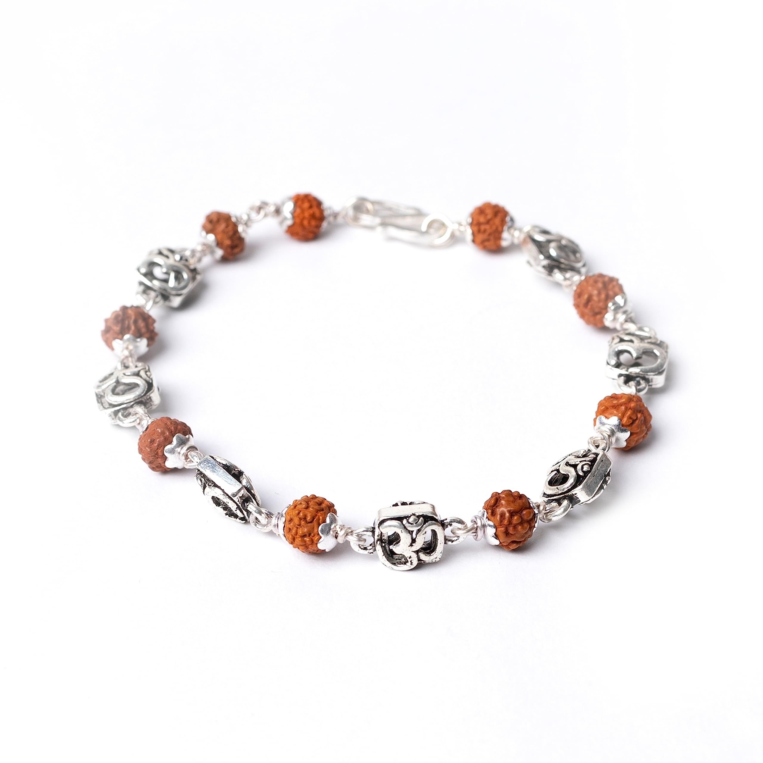 Hem Jewels Pure Silver Rudraksh Rakhi for Brother | Silver Rudaksh Bracelet for Boys and Men | Silver Rakhi | Design: Om Cuboid Beads (HJRKH-67) (B0C9QLMML2) Amazon Price History, Amazon Price Tracker
