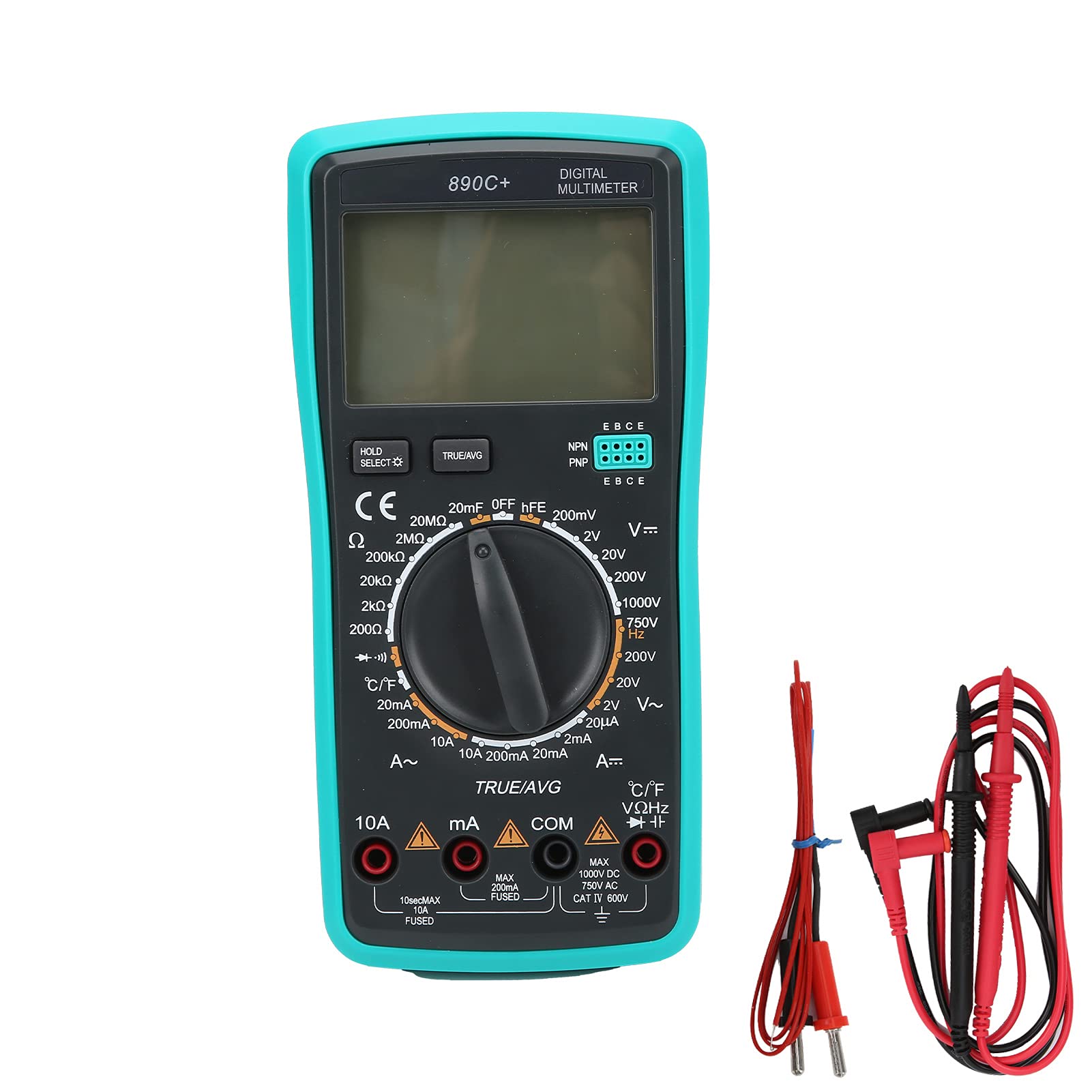Multímetro digital 890C+ con medidor de corriente de voltaje de protección automática anti-quemaduras de temperatura