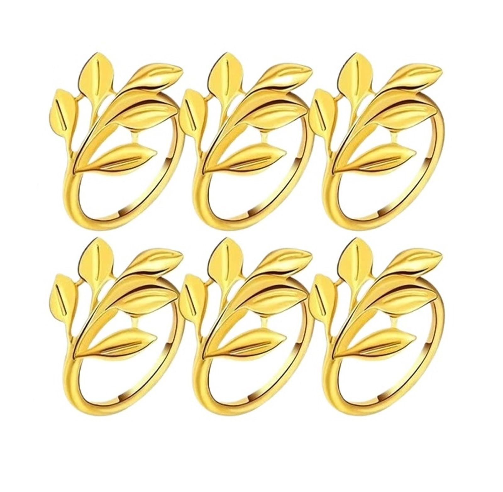 10pcs Gold Napkin Rings Zinc Alloy, Heat Cold Resistant for Wedding Party